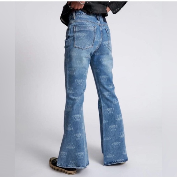 ONE TEASPOON - Marines Mid Waist Flared Denim Jeans - NEW - Picture 3 of 9